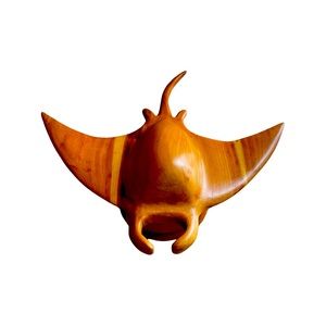 Vintage Hand Carved Sting-Ray Sculpture : MCM : Artwork